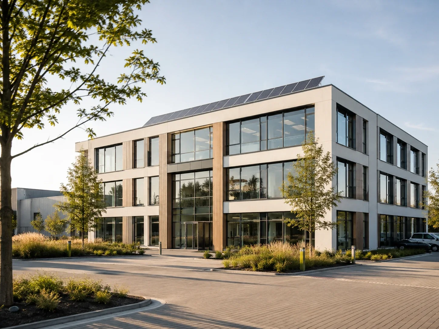 Helles modernes Büro- und Gewerbegebäude